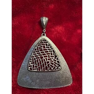 Vintage Silver tone modernist 1970s pendant